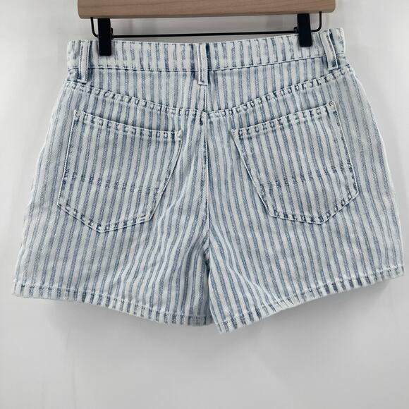 FAHERTY Topsail Shorts Size 28 Denim Jean Stripes Faded Cotton Blend Indigo Dyed - Picture 3 of 14